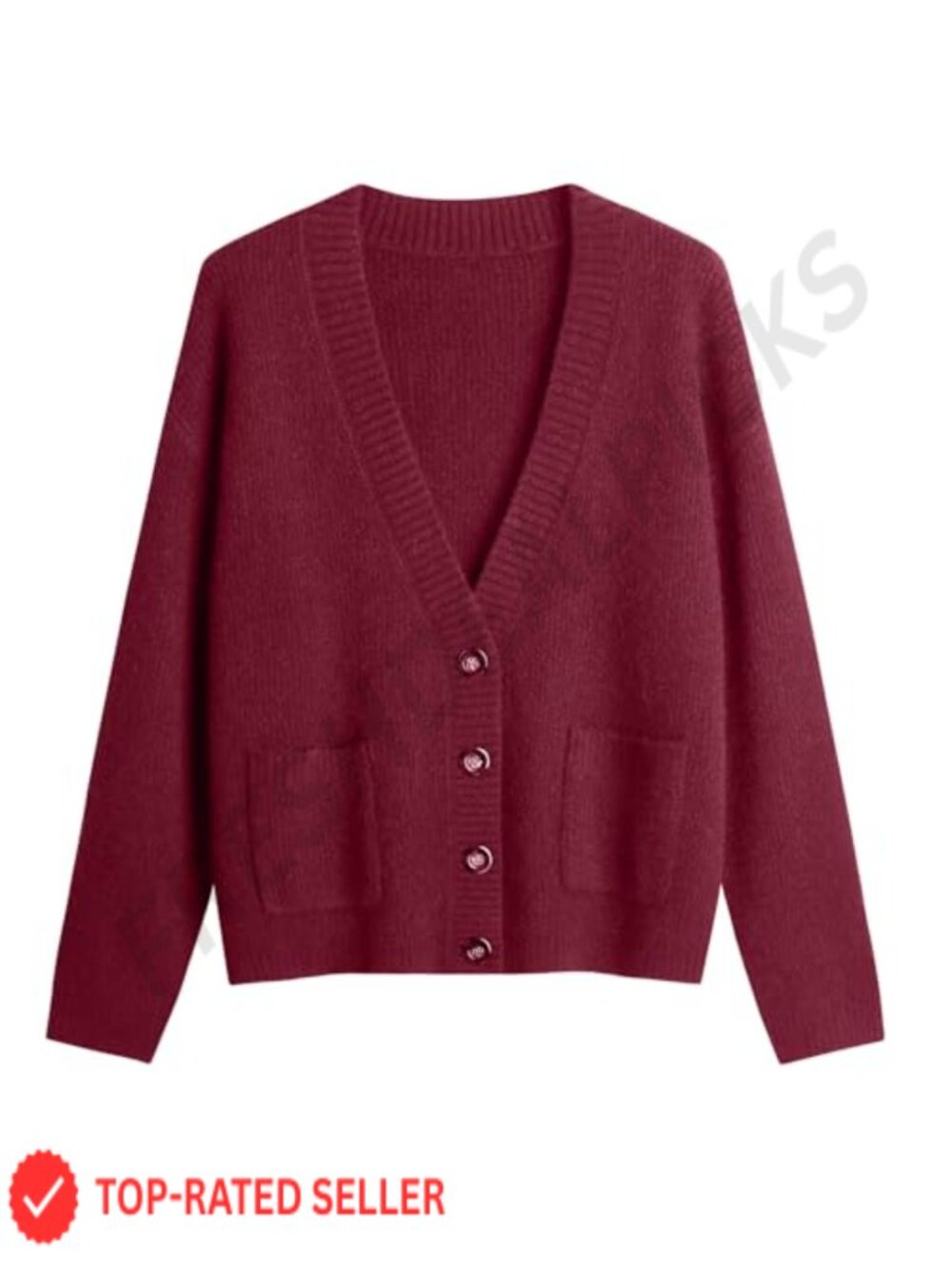 Women's Knit Cardigan Open Front Long Sleeve V Neck Button Down Loose Sweater